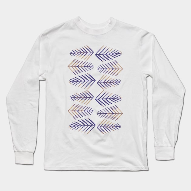 Watercolor pine trees - purple Long Sleeve T-Shirt by wackapacka